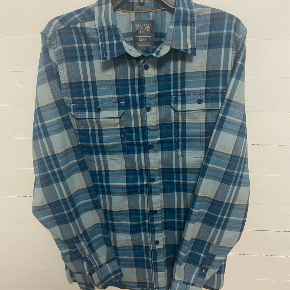 Mountain Hardwear Blue Plaid Casual Button Down Shirt